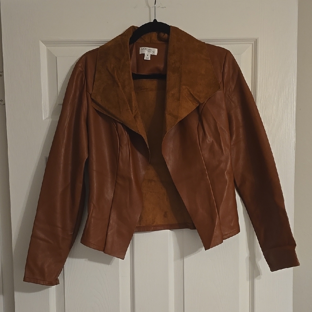 Brown Pleather & Suede Jacket